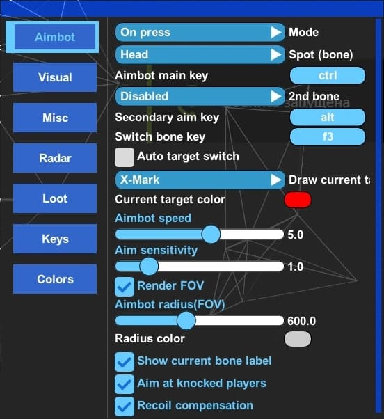 Desync PUBG External AIM menu