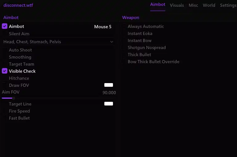 Disconnect Rust External AIM menu