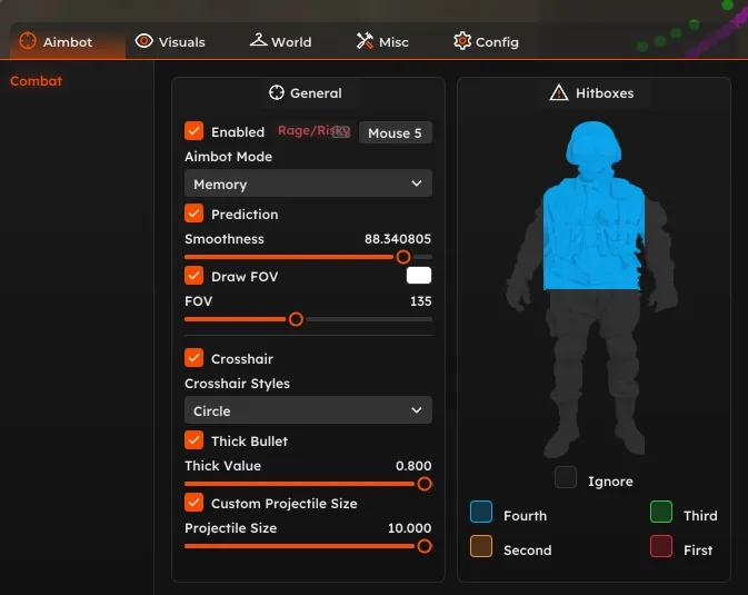 Exodus Rust AIM menu