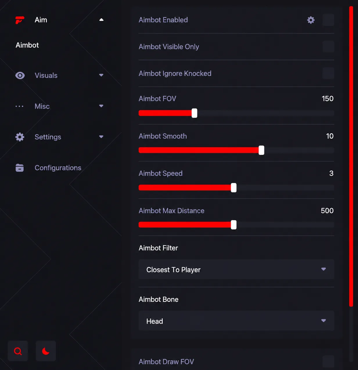 Unnamed Fortnite External AIM menu