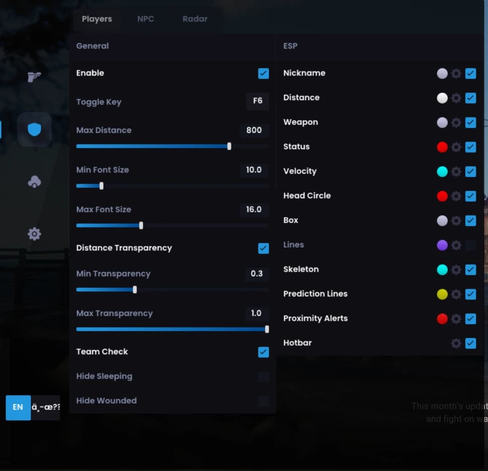 Venom R6X Internal AIM menu