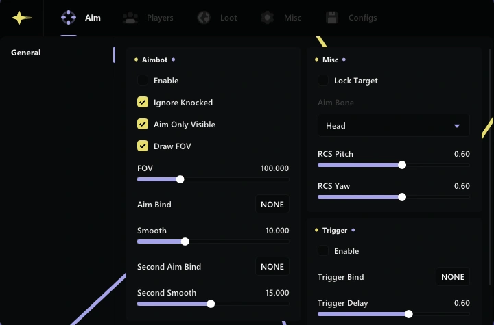 Ancient Apex Legends AIM menu
