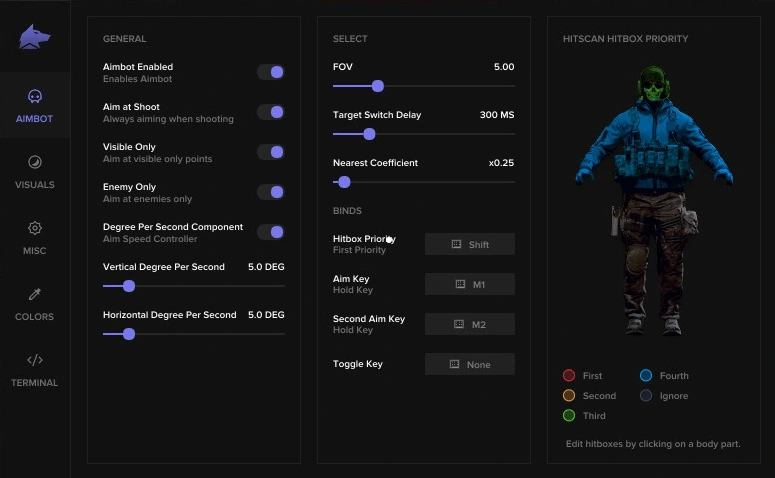 Fecurity Apex Legends AIM menu