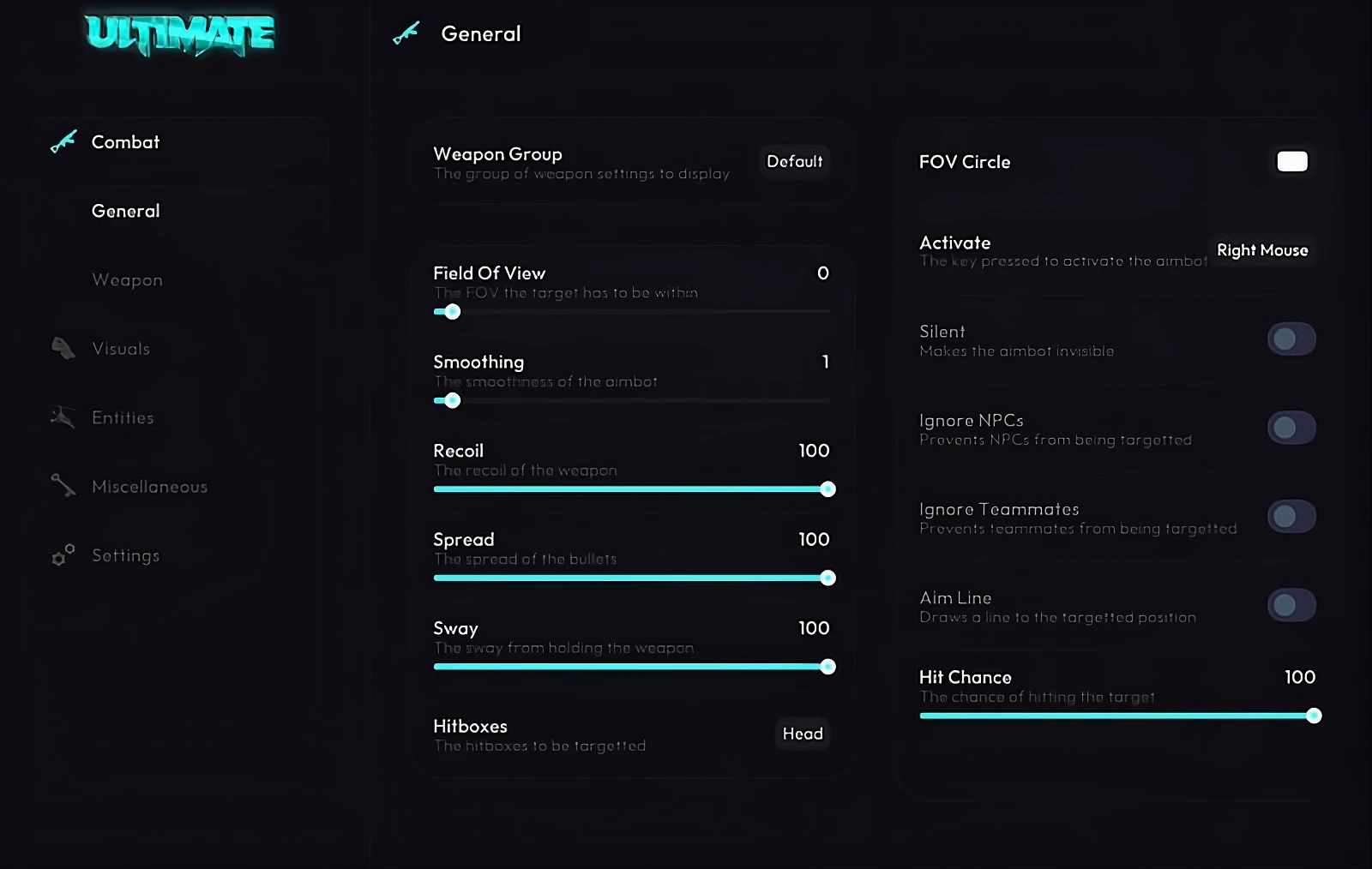 Ultimate Rust AIM menu