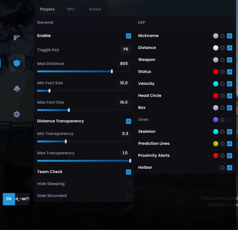 Venom R6X Internal AIM menu